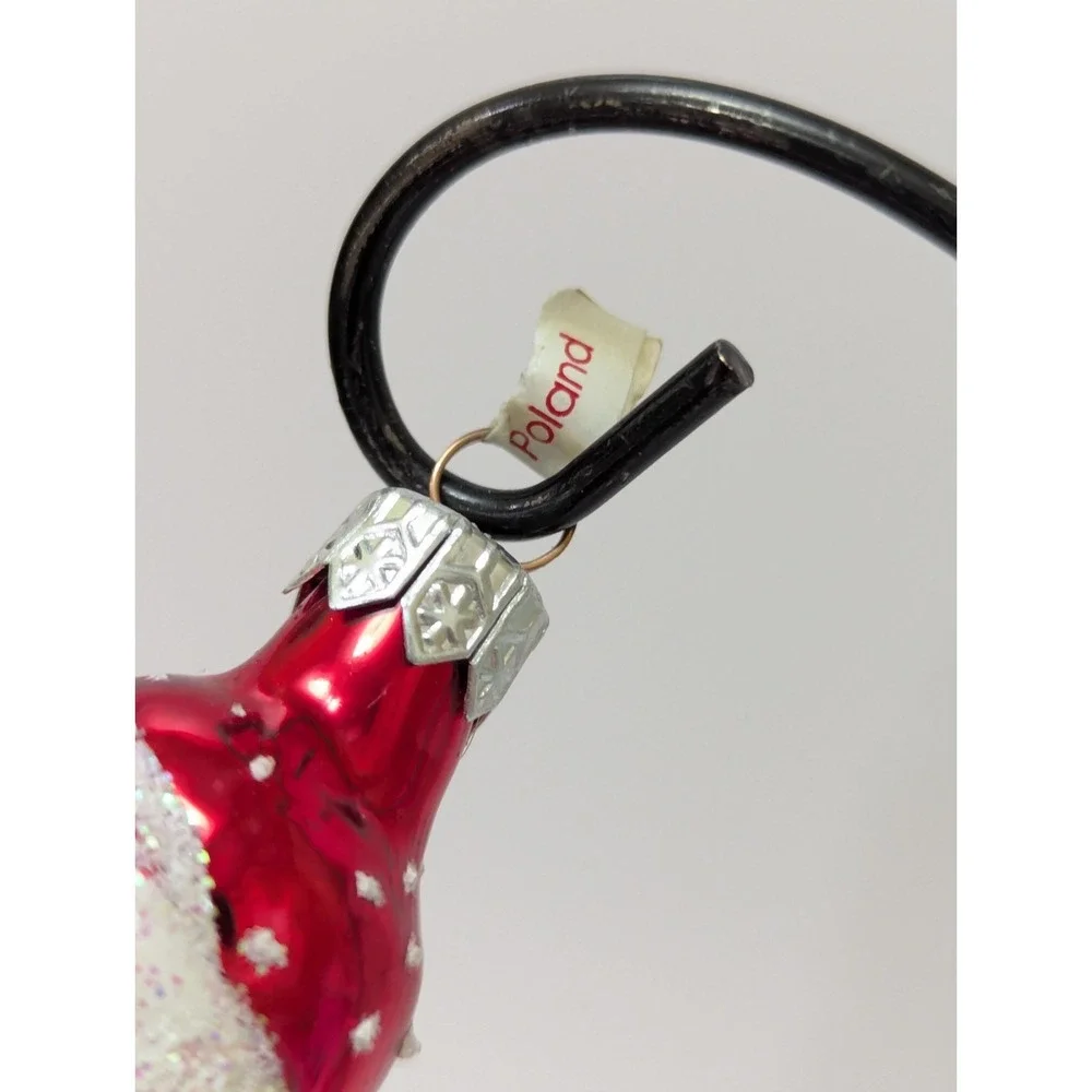 Vintage Ice Skate Child Victorian Blown Glass Ornament 5